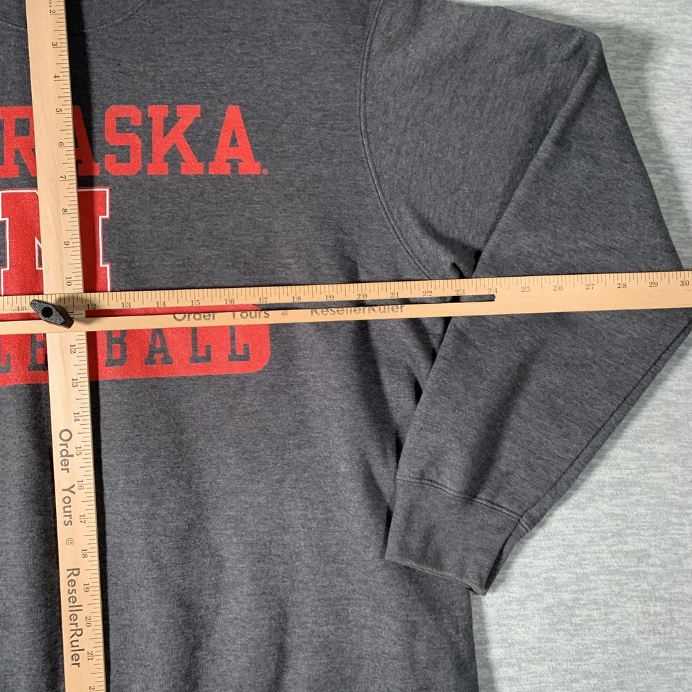 Nebraska Cornhuskers Sweatshirt Mens Large Gray NCAA Volleyball Port & Company - Picture 9 of 12